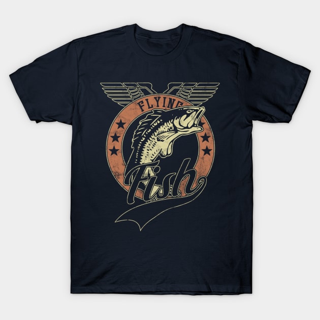 Flying Vintage Fish T-Shirt by bluerockproducts